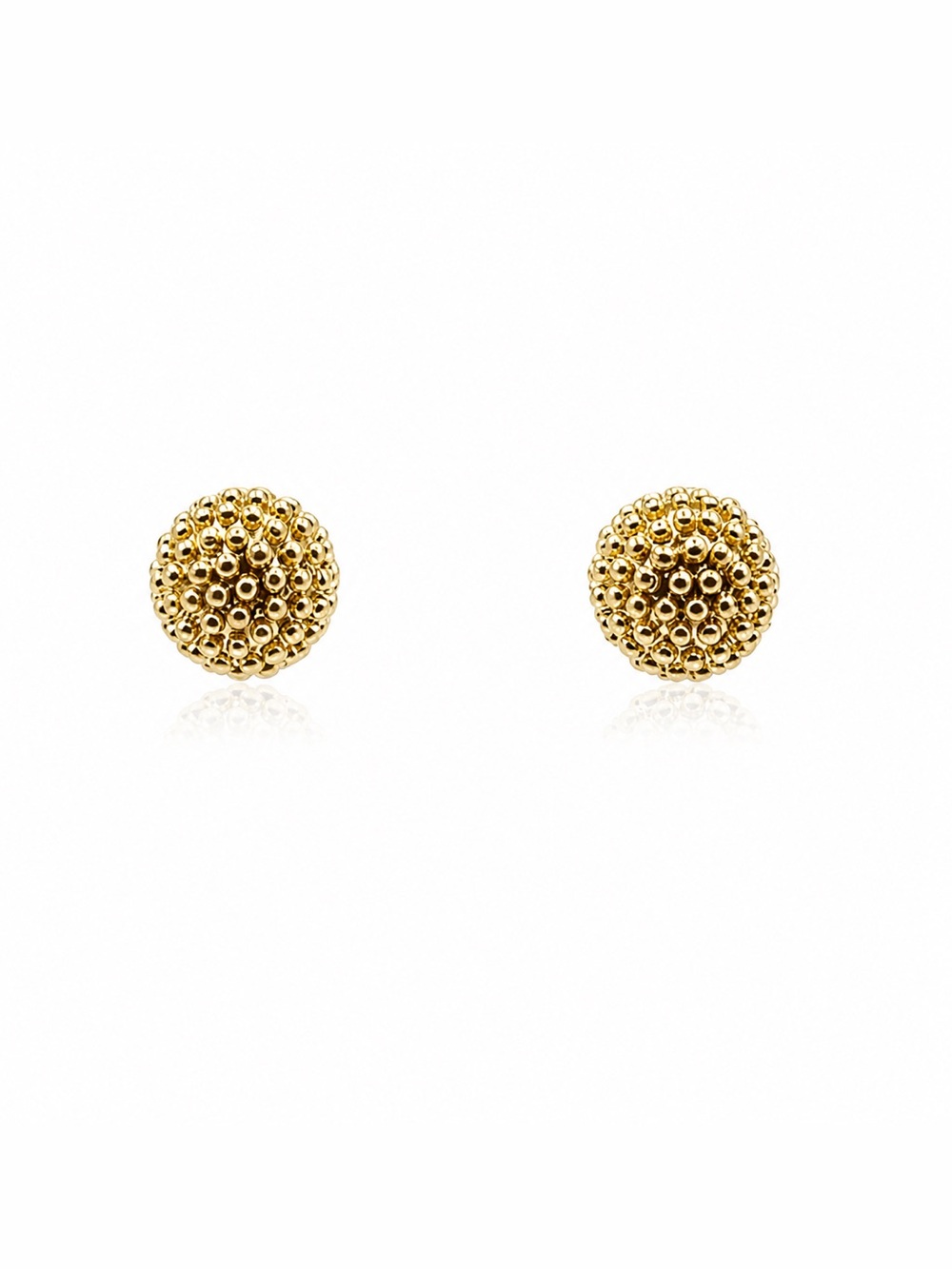 Gold-Filled Beaded Dome Stud Earrings